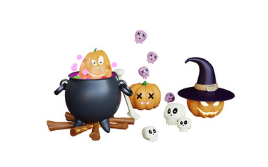 halloween 3d render pumpkin illustration