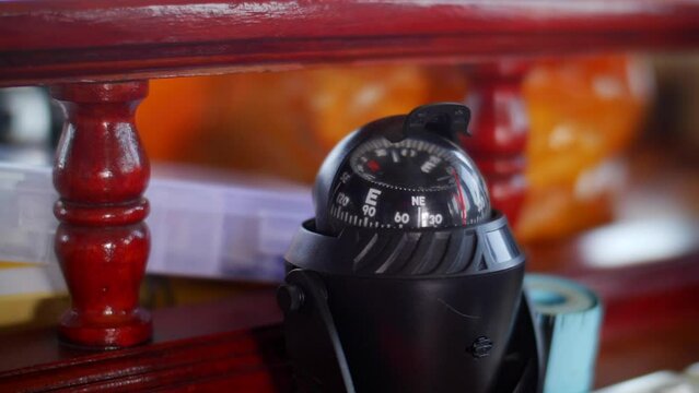 Slow Motion Shot Of Marine Inclinometer In Boat - Great Barrier Reef, Australia