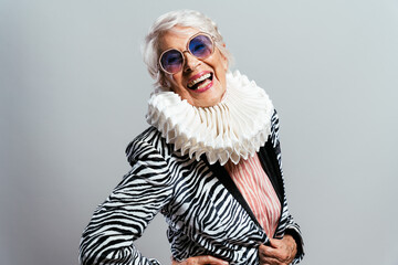 image of a beautiful and elegant old woman