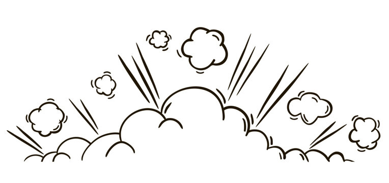 Comic book cartoon speech bubble for text. Cartoon puff cloud text template. Pop art dialog conversation funny smoke steam. Comics explosion symbol.