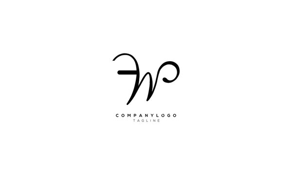 FWP WFP Abstract initial monogram letter alphabet logo design