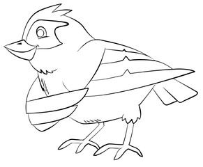 Cartoon bird for coloring page.