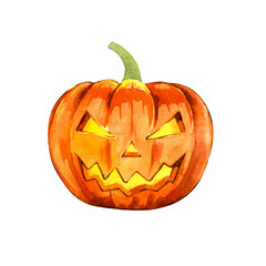 Halloween watercolour decorative element set. Hand-drown illustration