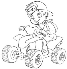 Cartoon boy for coloring page.