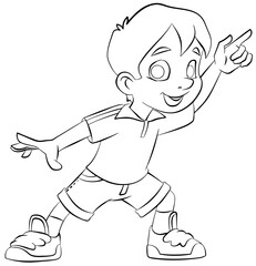 Cartoon boy for coloring page.