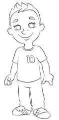 Cartoon boy for coloring page.