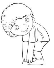 Obraz premium Cartoon boy for coloring page.