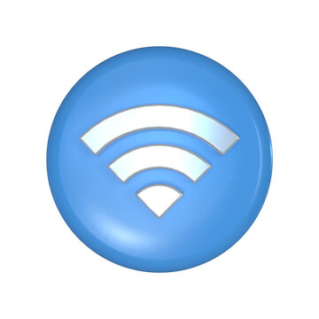 Wifi symbol icon 3d render.