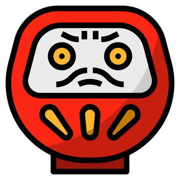recommend clip art: Daruma doll japan japaneses - filled outline icon