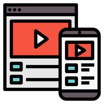 Mobile Friendly,website,connect,mirroring,seo - Filled Outline Icon