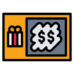 Scratch card price win luck - filled outline icon