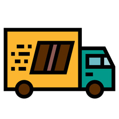 Truck fast shipping transport ecommerce - filled outline icon
