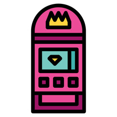 Video lottery slot machine casino - filled outline icon