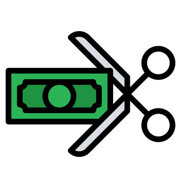 Tax Cut Loss Money Vat - Filled Outline Icon