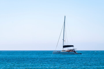 Naklejka na ściany i meble Sailing yacht in Mediterranean sea