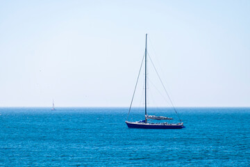 Sailing yacht in Mediterranean sea