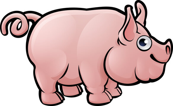 A pig farm animals cartoon character