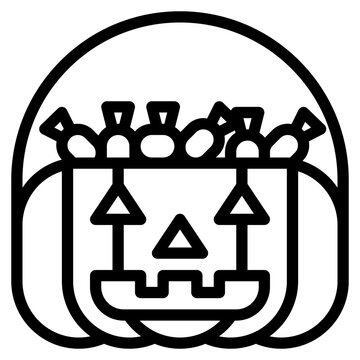 Gift Candy Trick Treat Halloween - Outline Icon