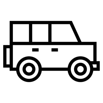 recommend clip art: Jeep car transportation - outline icon
