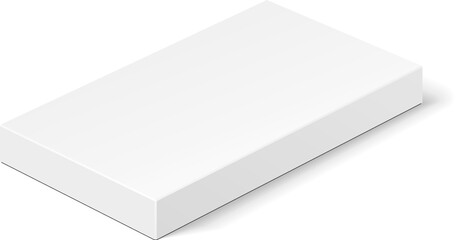 White Product Cardboard Package Box. Illustration Isolated On White Background. Mock Up Template Ready For Your Design. Vector EPS10