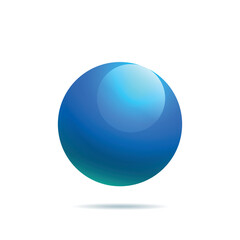illustration of a blue ball. 3D blue ball. vector. water. icon
