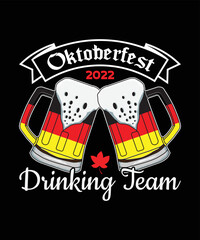 Fototapeta premium Oktoberfest drinking team 2022, Vector illustration,beer festival,t shirt print, Oktoberfest design elements