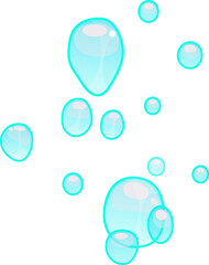 Underwater game cartoon bubbles of air, ui asset