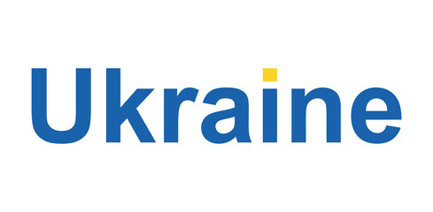 blue and yellow vector illustration. Ukraine text. flag