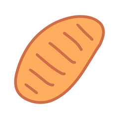 Bread hand drawn vector icon logotype in cartoon doodle style