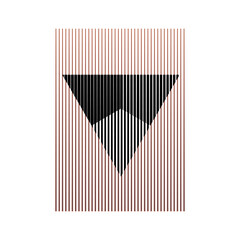 Art composition with lines .Modern art design .Neutral color stripes .Transition speed lines .Bauhaus art style .Geometric shape. Wall art .