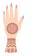 Obraz premium Hand Mandala Henna Tattoo Pattern Art Design