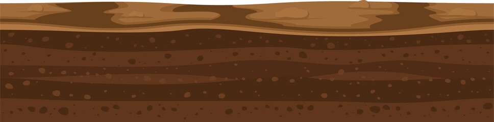 Soil ground and underground layers of farm field