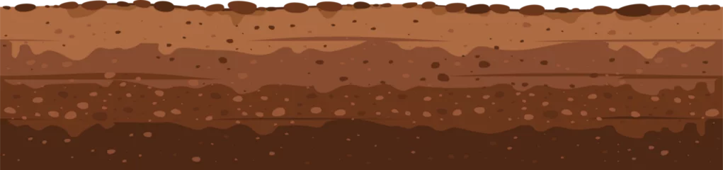 Fotobehang Boerderij Soil ground and underground layers, earth texture  © Vector Tradition