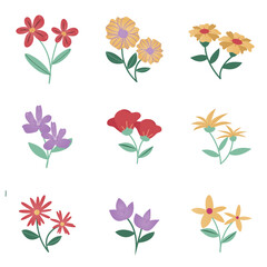 cute hand drawn flower element clipart for decoration or printing
