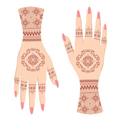 Hand Mandala Henna Tattoo Pattern Art Design