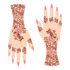 Hand Mandala Henna Tattoo Pattern Art Design