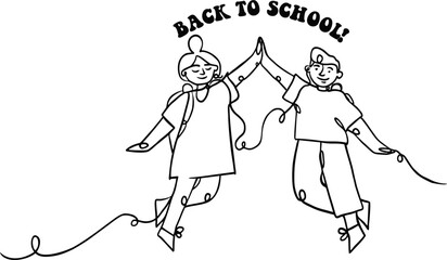 childrens are back to school enjoy the moment making high five