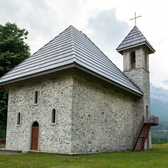 Fototapeta premium Antique traditional catholic church in albanian mountains