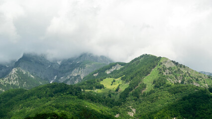 Scenic nature view of Albanian nature. Alpin environment background, traveling concept