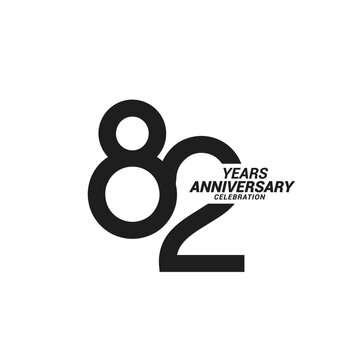 82 years anniversary celebration logotype