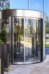 revolving door in the center