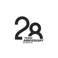 28 years anniversary celebration logotype - obrazy, fototapety, plakaty
