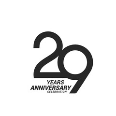 29 years anniversary celebration logotype - obrazy, fototapety, plakaty