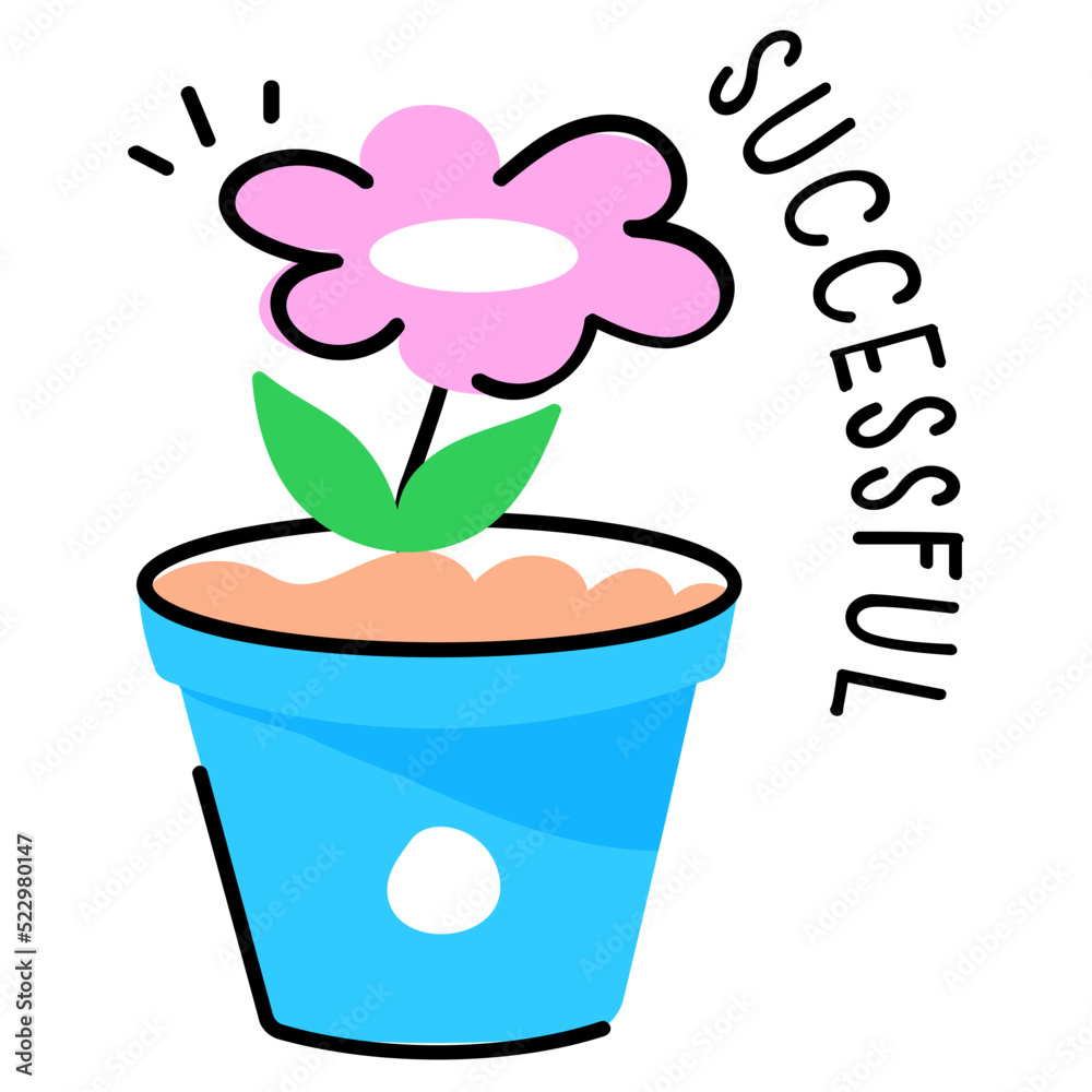 Poster beautiful sticker design of successful