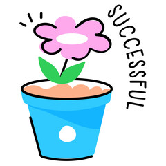 Beautiful sticker design of successful
