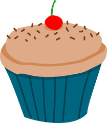 transparent illustration of a cupcake.