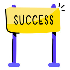 Check out doodle sticker of success sign 