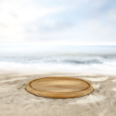 Sand of free space and sea landscape. 