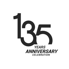 135 years anniversary celebration logotype