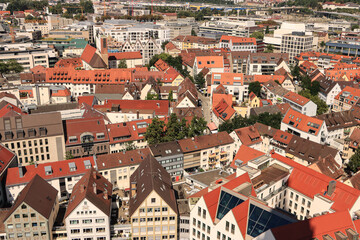 Ulm a. d. Donau; Blick vom Münster über die westliche Altstadt 